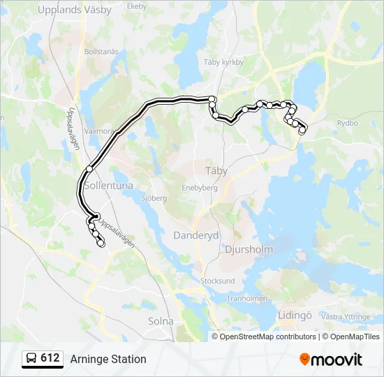 612 Bus Line Map