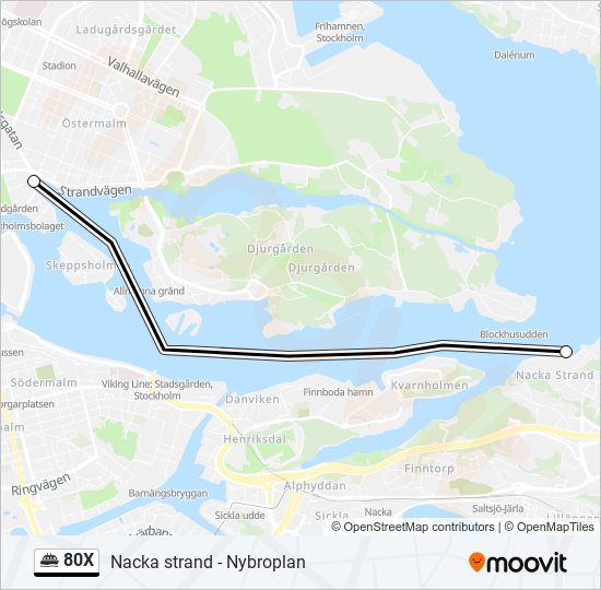 80X ferry Line Map