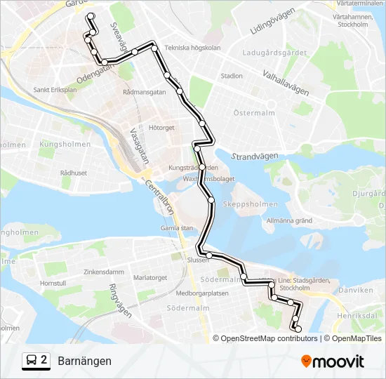 2 Bus Line Map