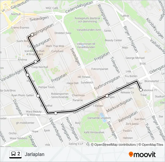 2 Bus Line Map