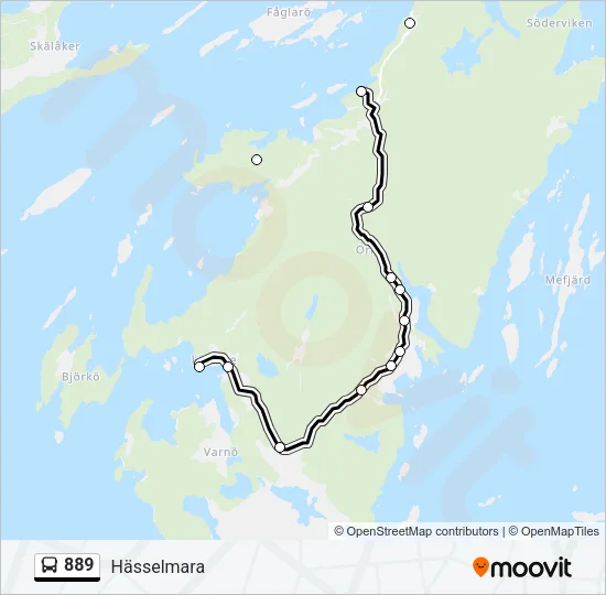 889 Bus Line Map