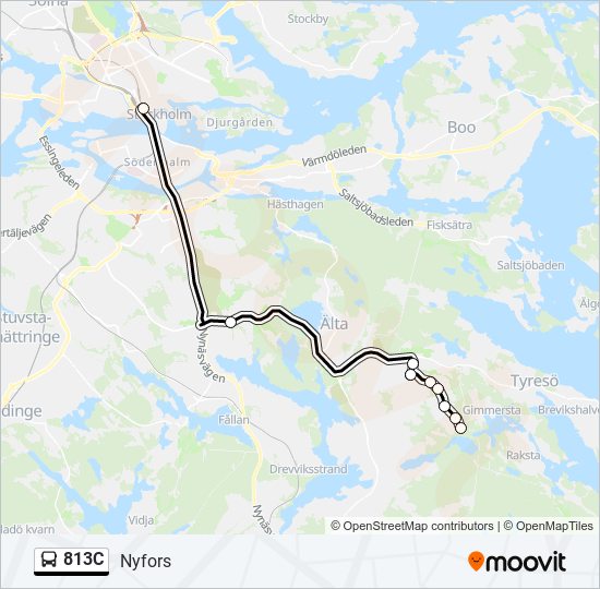 813C bus Line Map