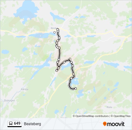 649 bus Line Map