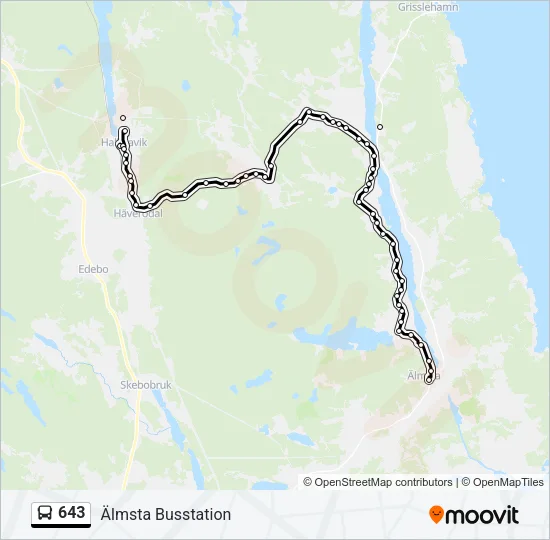 643 Bus Line Map