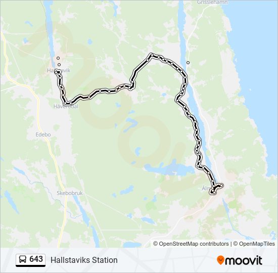 643 bus Line Map