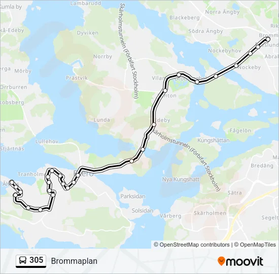 305 Bus Line Map