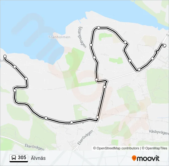 305 Bus Line Map