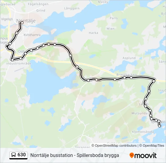 630 Bus Line Map