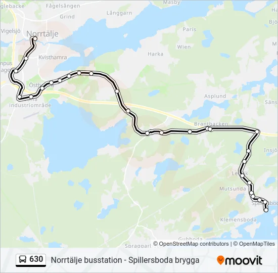 630 Bus Line Map