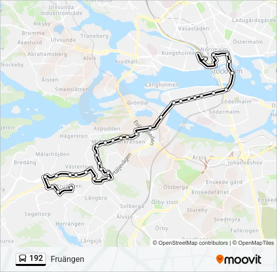 192 Bus Line Map