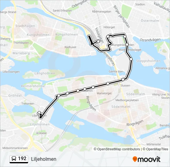 192 Bus Line Map