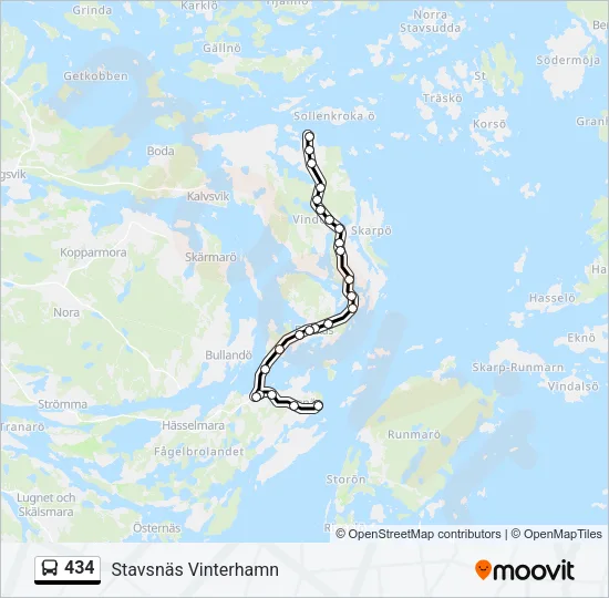 434 Bus Line Map