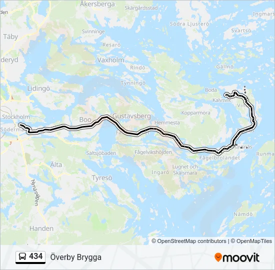 434 Bus Line Map