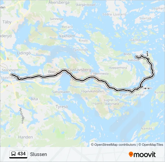 434 Bus Line Map