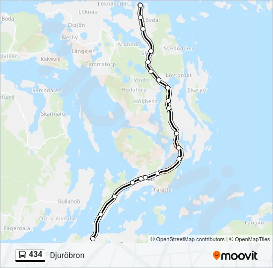 434 Bus Line Map