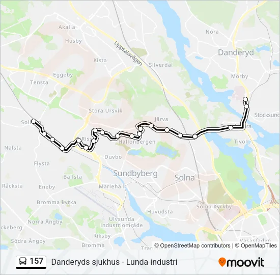 157 Bus Line Map