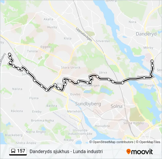157 Bus Line Map