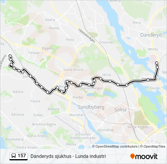 157 Bus Line Map