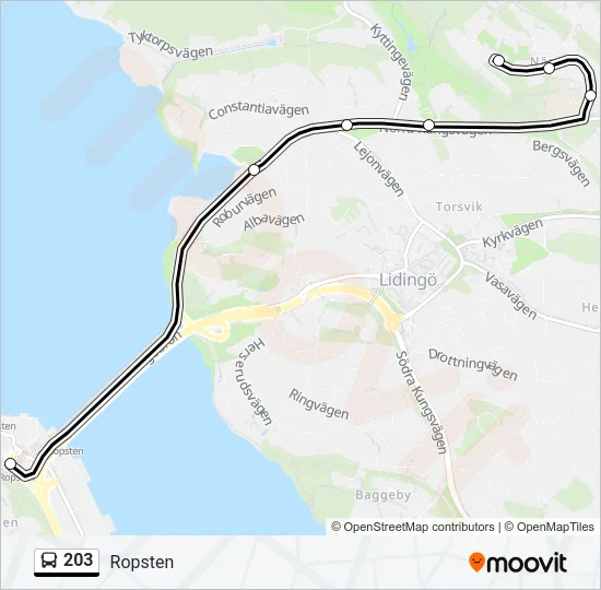 203 Bus Line Map
