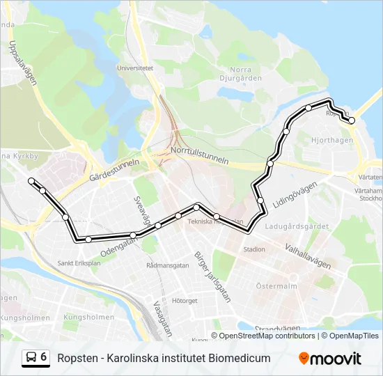 6 Bus Line Map