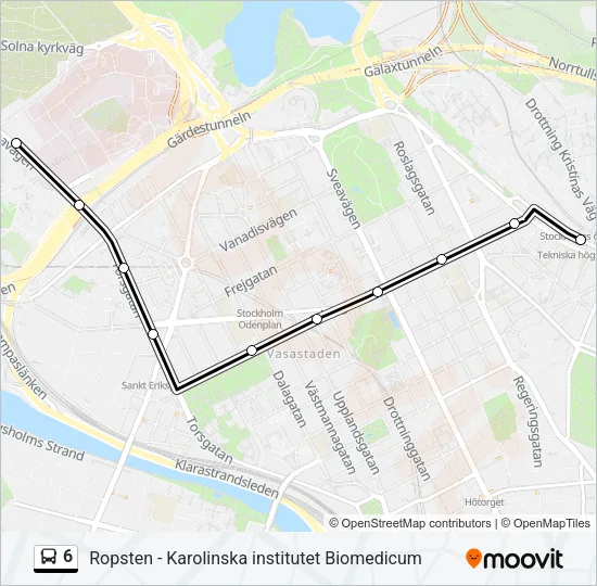 6 Bus Line Map