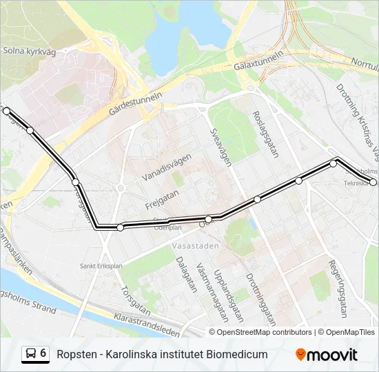 6 Bus Line Map