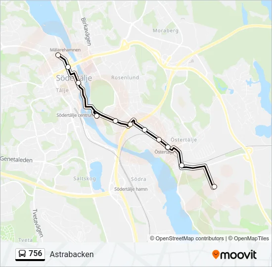 756 Bus Line Map