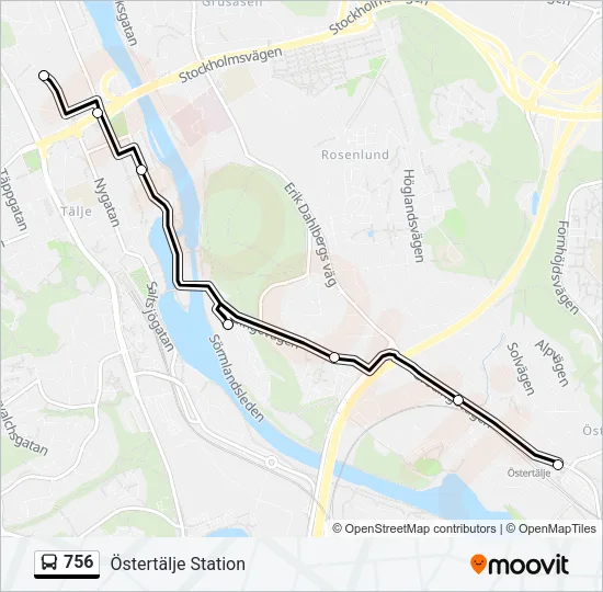756 Bus Line Map