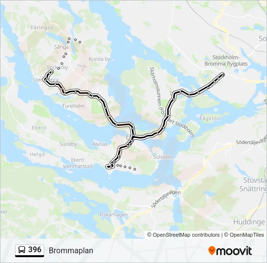 396 Bus Line Map