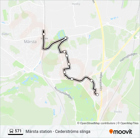 571 Bus Line Map