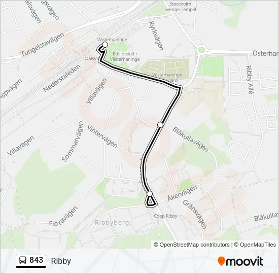 843 Bus Line Map