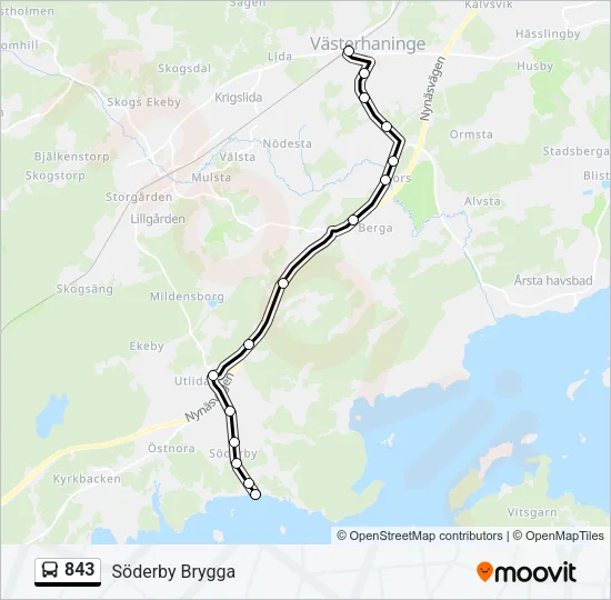 843 Bus Line Map
