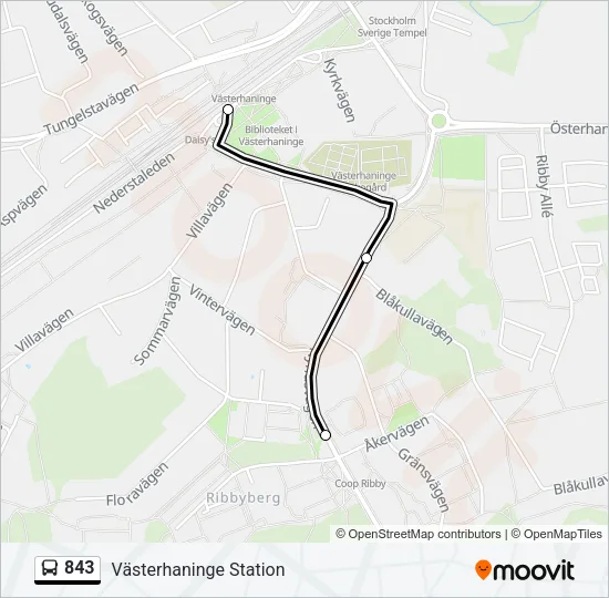 843 Bus Line Map