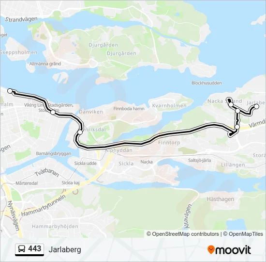 443 Bus Line Map