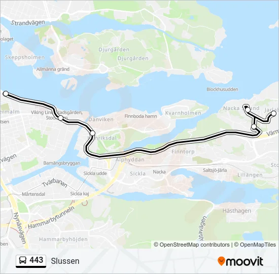 443 Bus Line Map