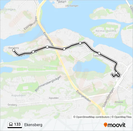 133 Bus Line Map
