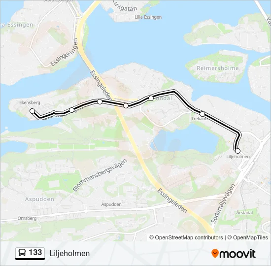 133 Bus Line Map