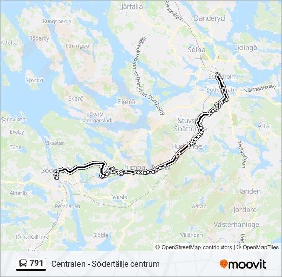 791 bus Line Map