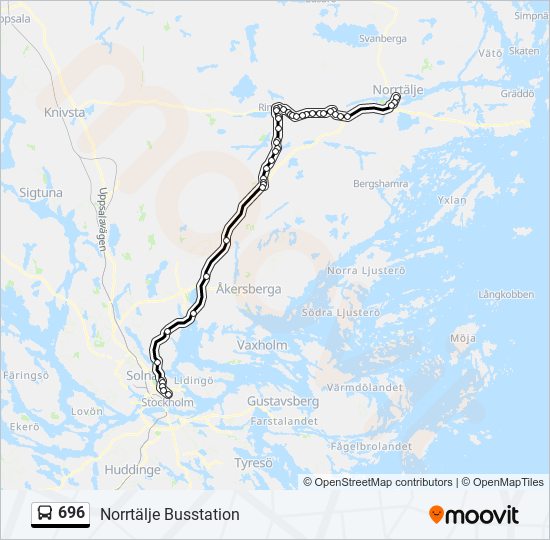 696 Route: Schedules, Stops & Maps - Norrtälje Busstation (updated)