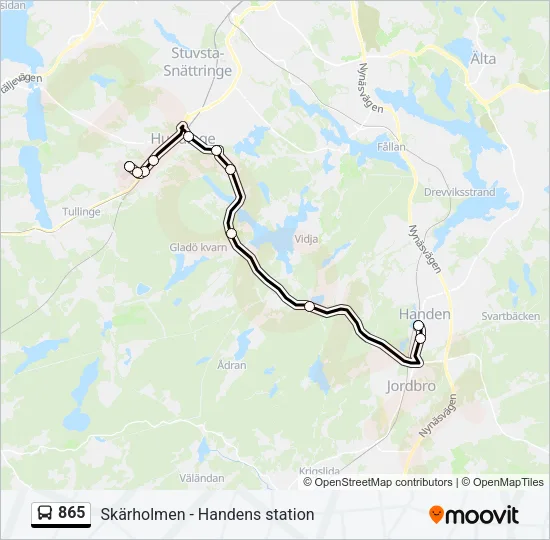 865 Bus Line Map
