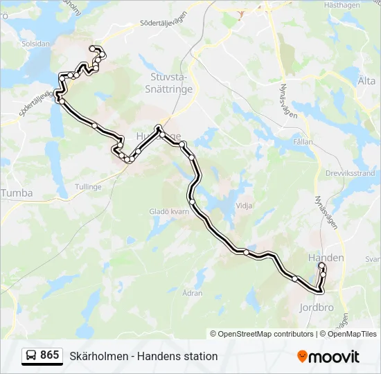 865 Bus Line Map