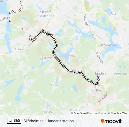 865 Bus Line Map
