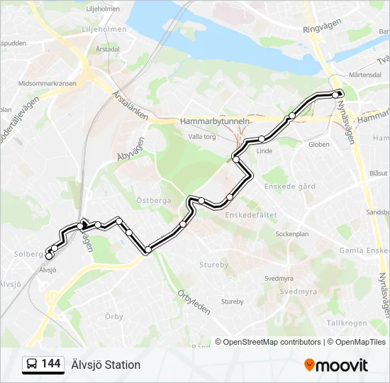 144 Bus Line Map