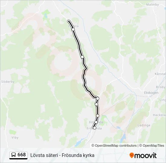 668 Bus Line Map