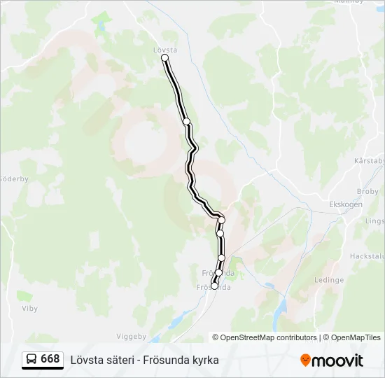 668 Bus Line Map