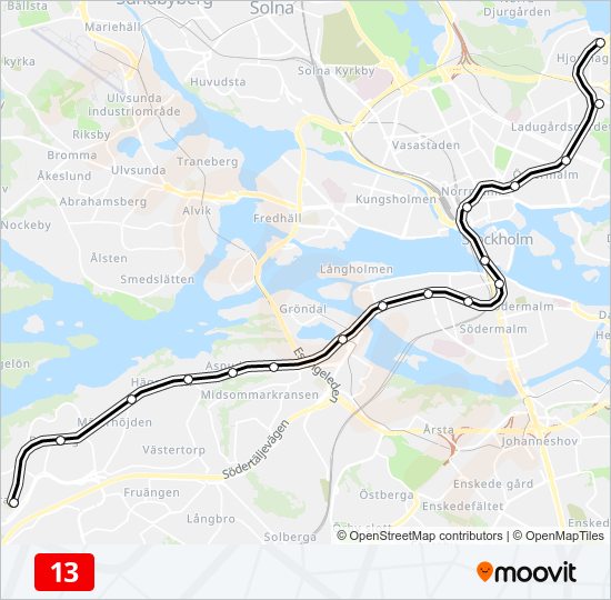 13 metro Line Map