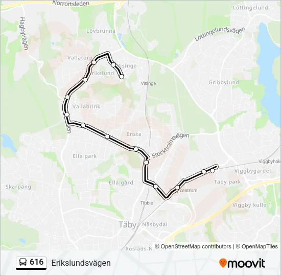 616 Bus Line Map