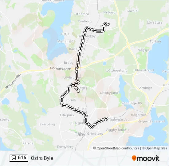 616 Bus Line Map