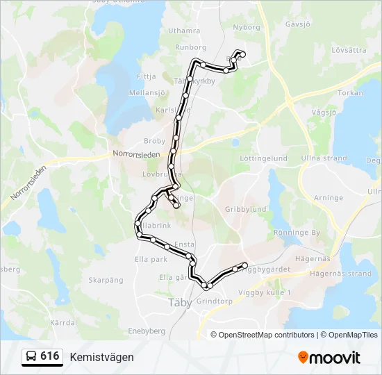 616 Bus Line Map