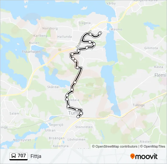 707 Bus Line Map